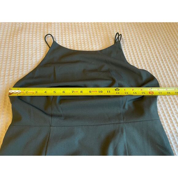BHLDN Marta Crepe Bridesmaid Dress in Forest Green Strappy Spaghetti Strap Sz 10 - Picture 6 of 16